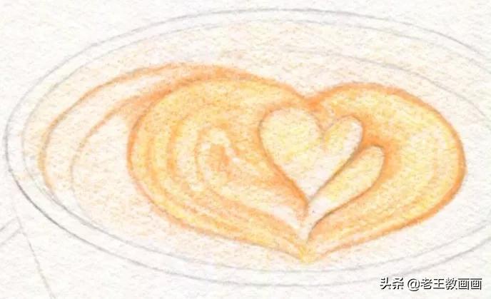 用水溶彩铅画一幅画,画拿铁咖啡彩铅有难度