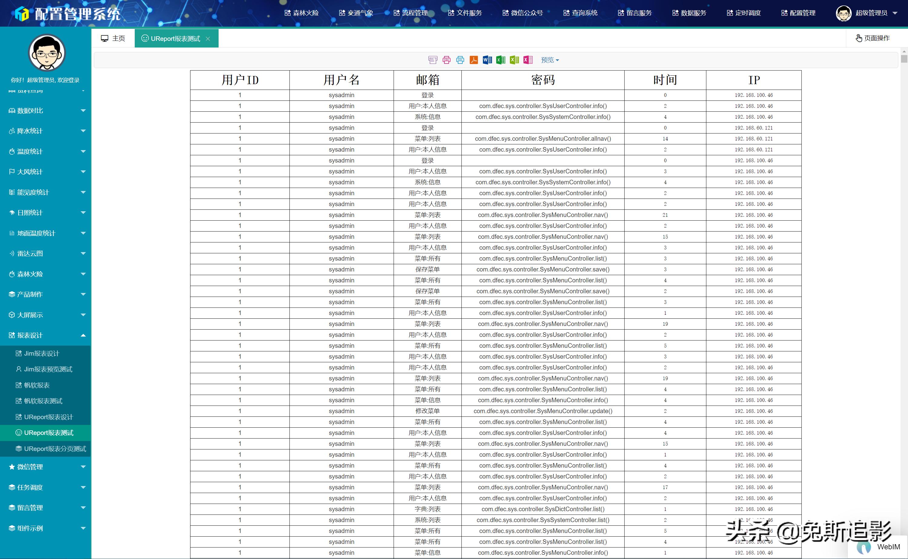finereport决策报表模板,系统集成配置管理审计
