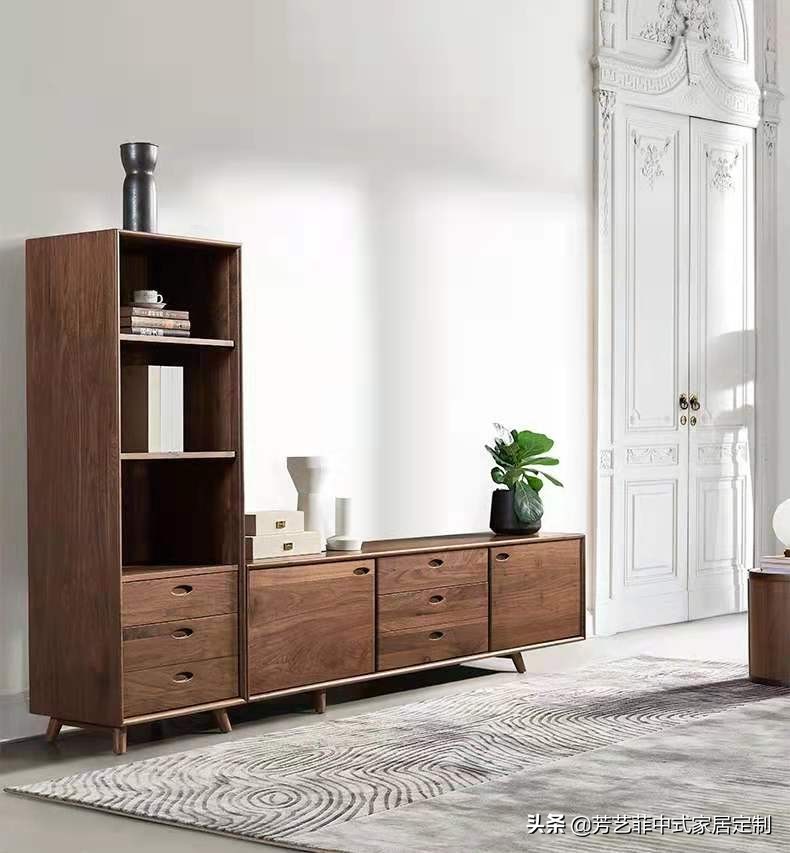 新中式客厅电视柜效果图,餐厅客厅电视柜隔断柜新中式