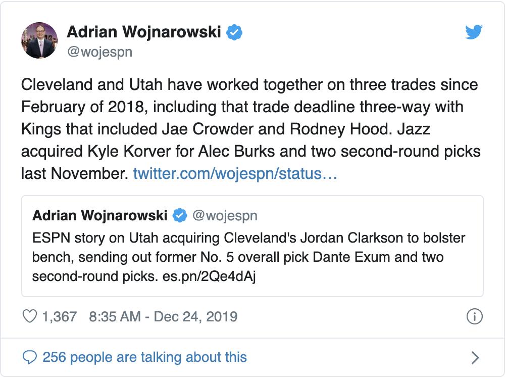 联盟迎来第一笔交易爵士补强,骑士爵士交易双赢