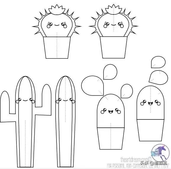 可以贴在墙上用卡纸做的大仙人掌,手工卡纸仙人掌盆栽幼儿园