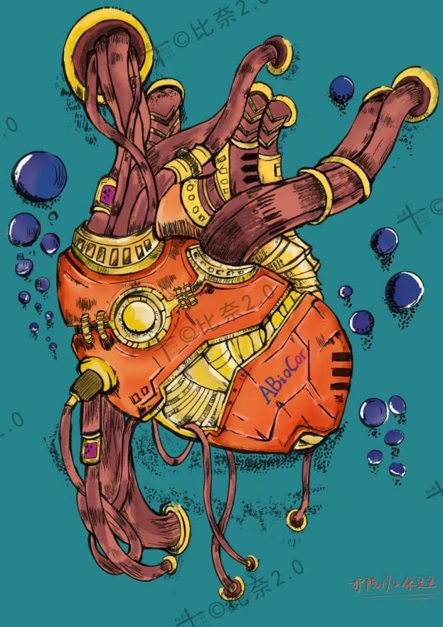 灵魂画手的手绘作品,医学生手绘器官创意解剖绘画