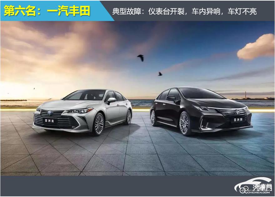 2021年一季度车身电气投诉排行：合资车企篇