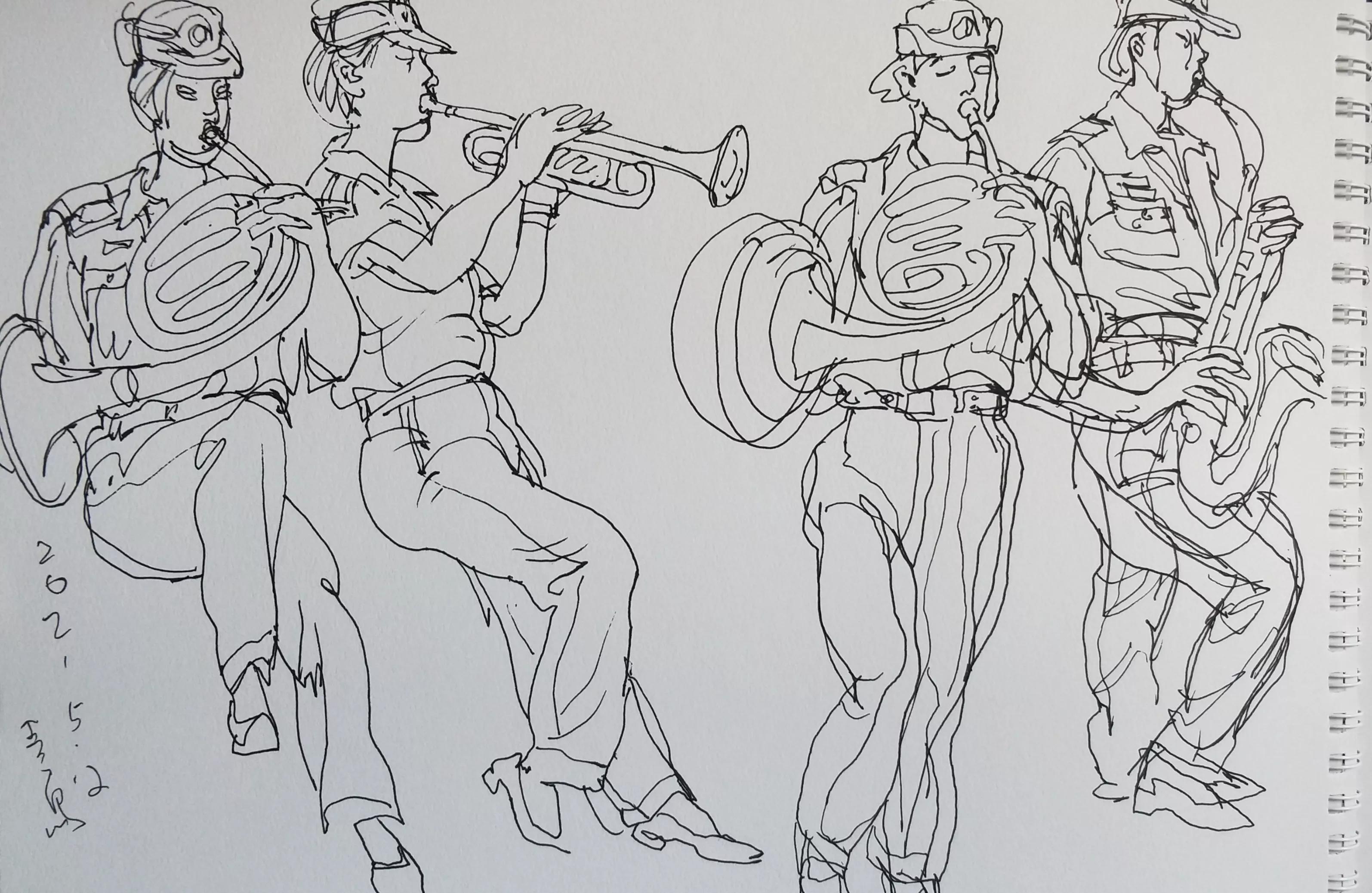 吴建科人物画欣赏,画兵人速写