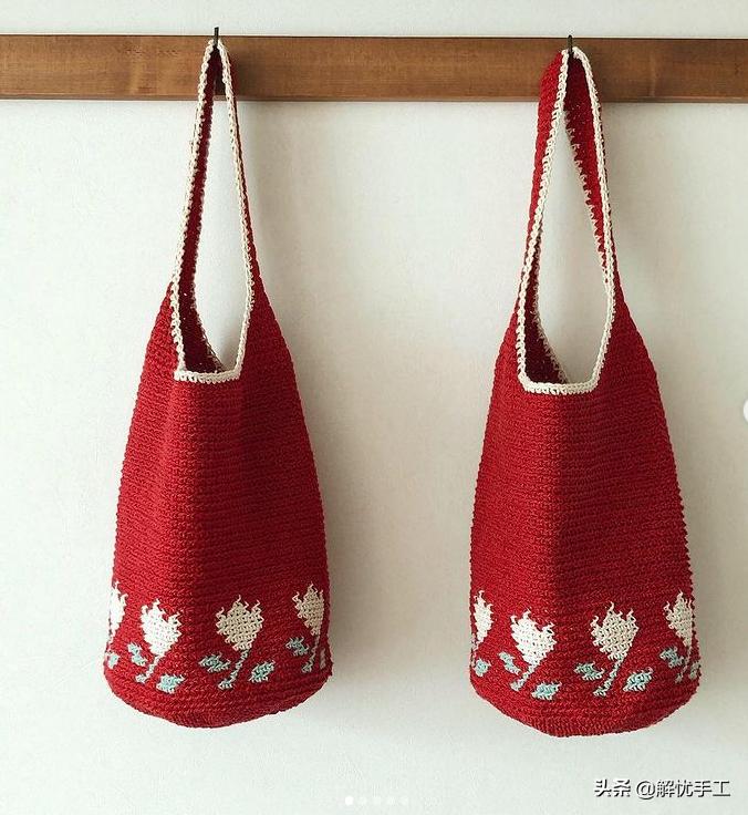 简单漂亮的小包包钩针教程,韩国钩针钩桌布花样教程