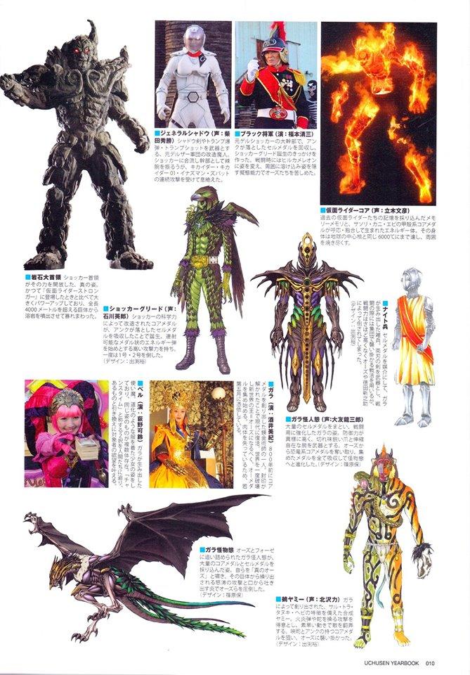 宇宙船Uchusen2008-2017假面骑士怪人设定(全)
