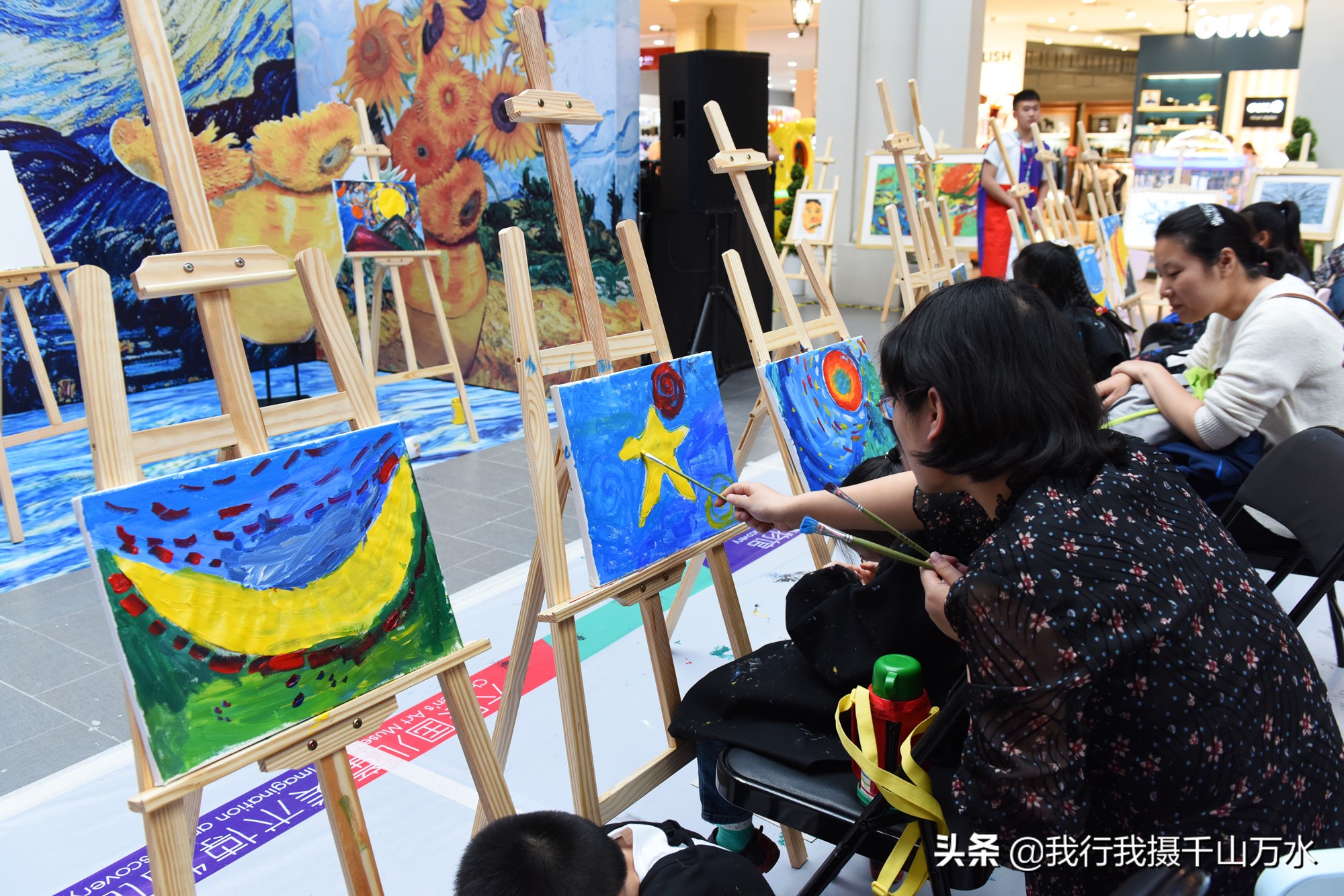 梵高的星空绘画教程油画棒,梵高星空儿童油画教程