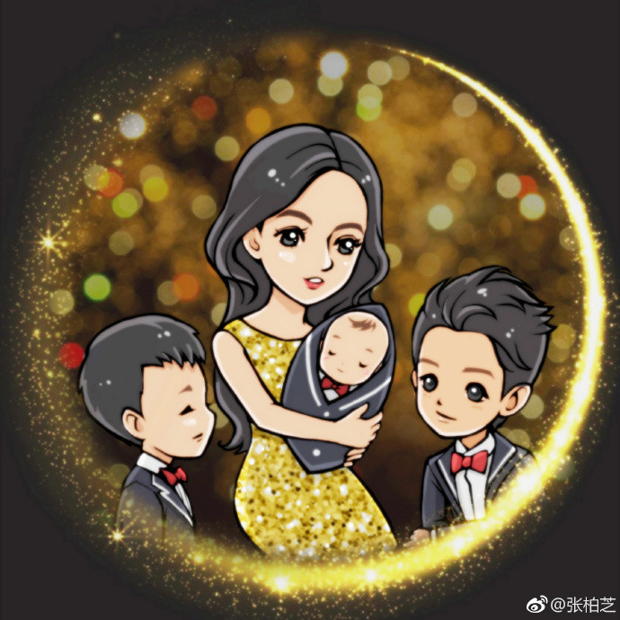 张柏芝罕见晒与三胎儿子互动,张柏芝与三胎儿子互动