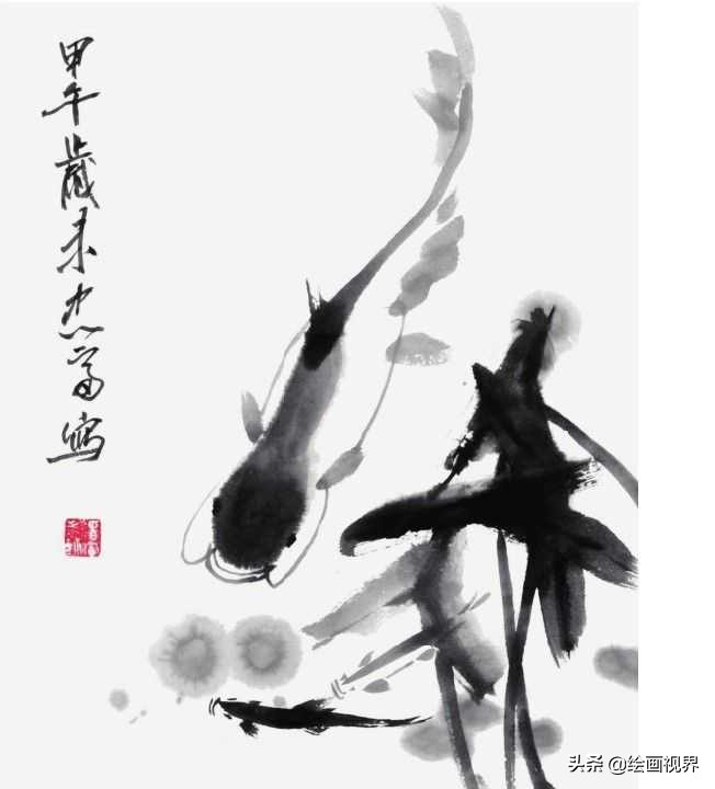 国画教程入门儿童鱼,国画初学者入门步骤画鱼