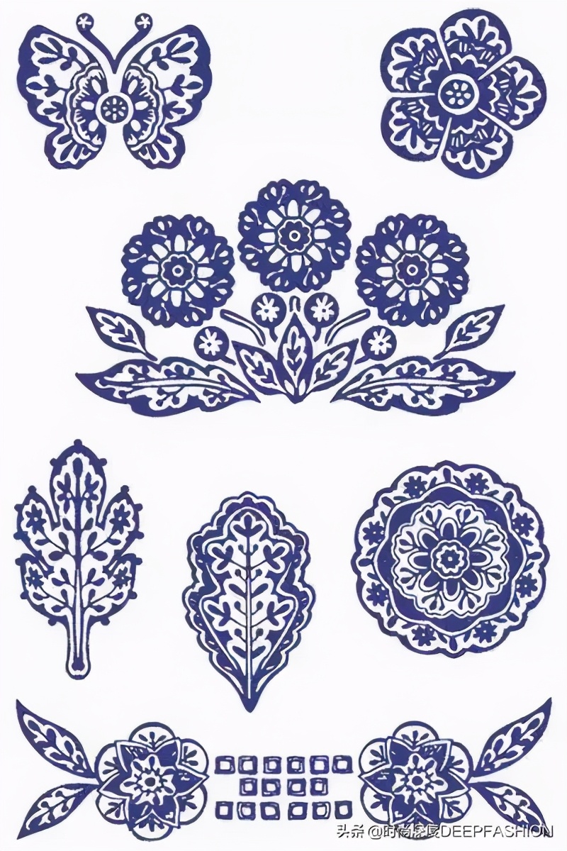 中国传统纹样“之”青花纹样