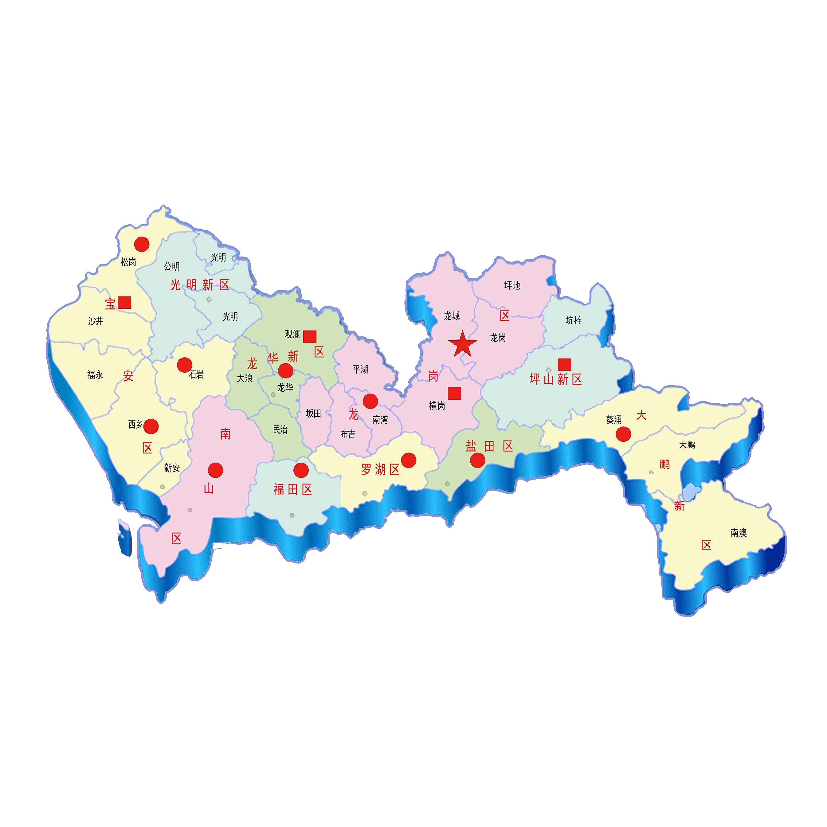 深圳旅游景点大全地图,深圳有几个区地图