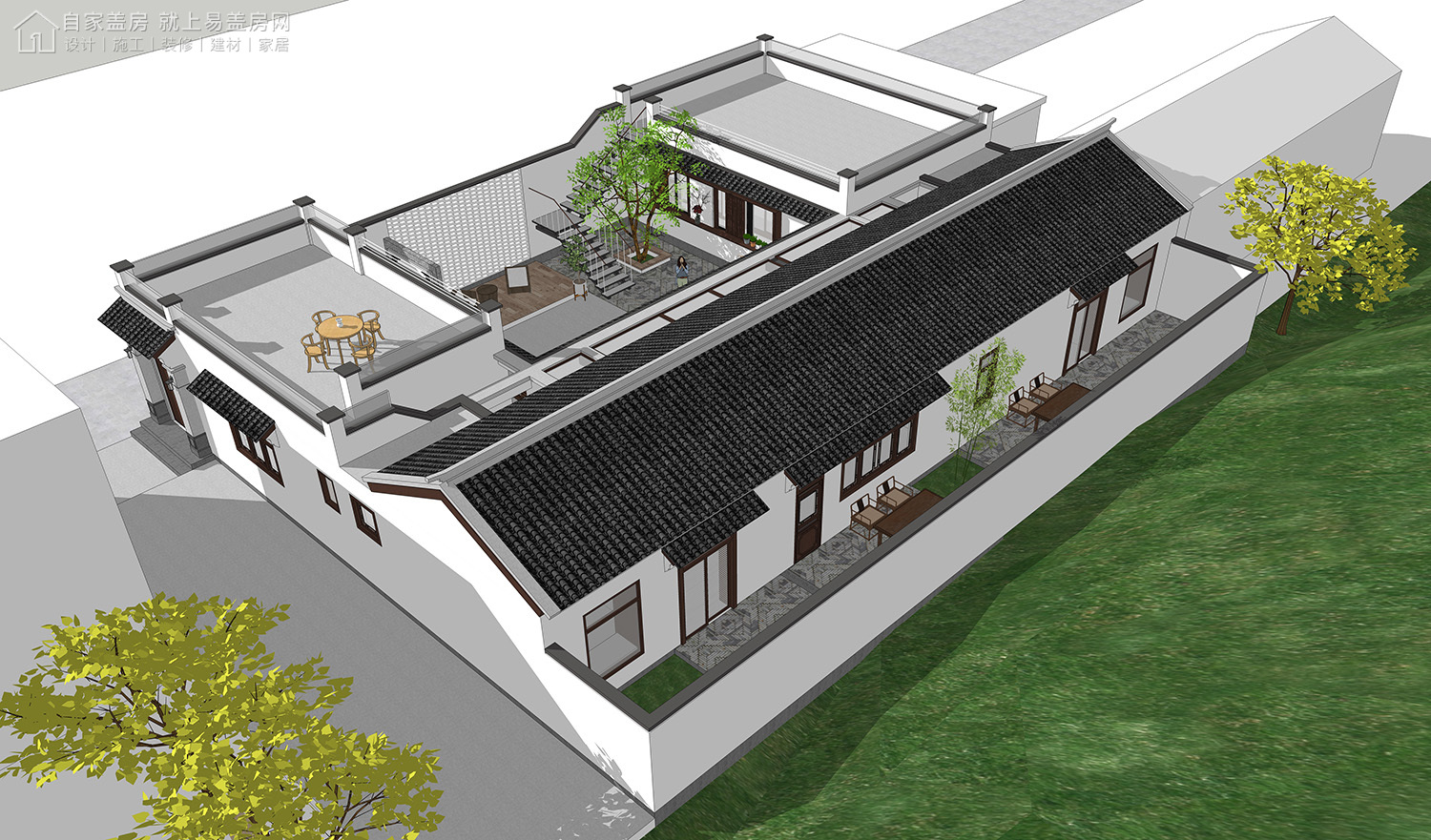 三层新中式别墅全套设计图纸,新中式合院别墅户型图纸