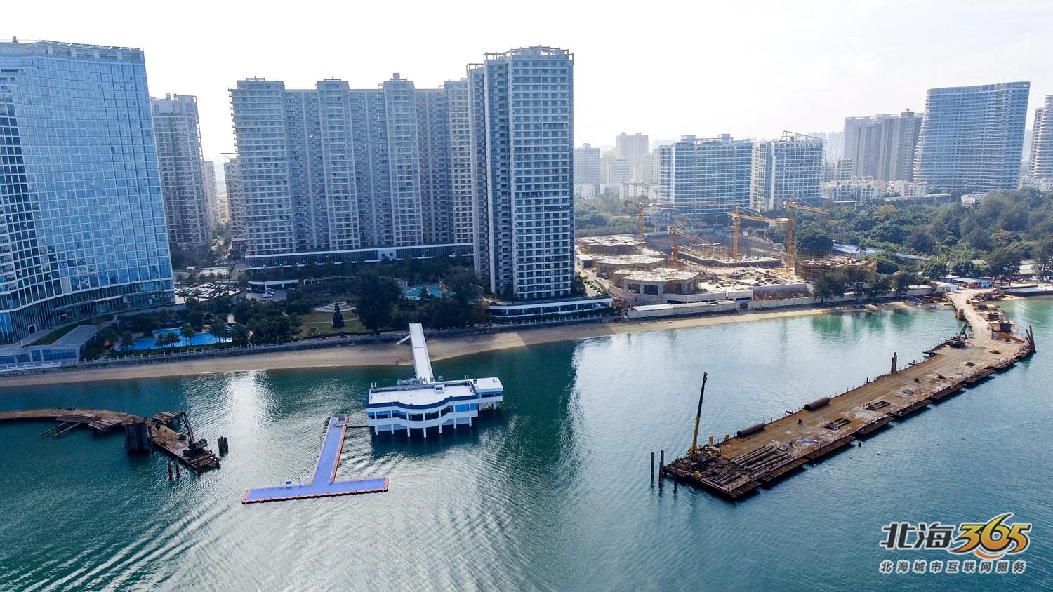 航拍北海第二湾,北海北岸震撼航拍