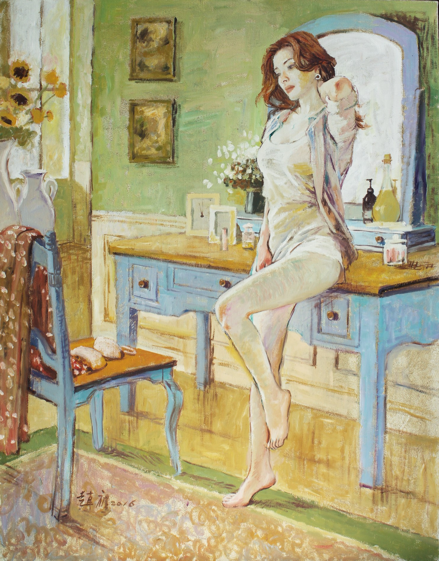 柠檬汁氤在水中　角落里美人如茵——画家赵鹰的写意油画