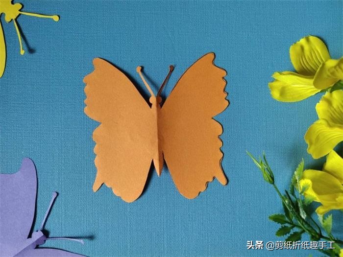 剪纸蝴蝶四只连在一起教程简单,小学生三年级蝴蝶剪纸怎么剪