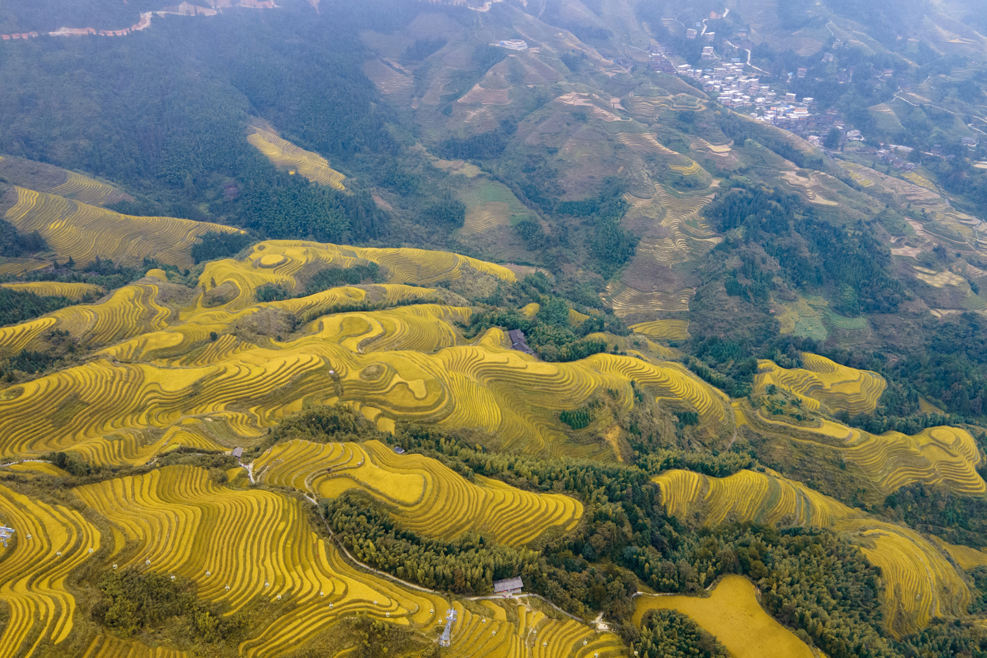 世界奇观龙脊梯田视频,世界梯田之冠桂林龙脊梯田