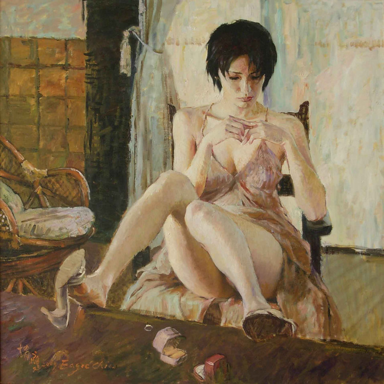 柠檬汁氤在水中　角落里美人如茵——画家赵鹰的写意油画