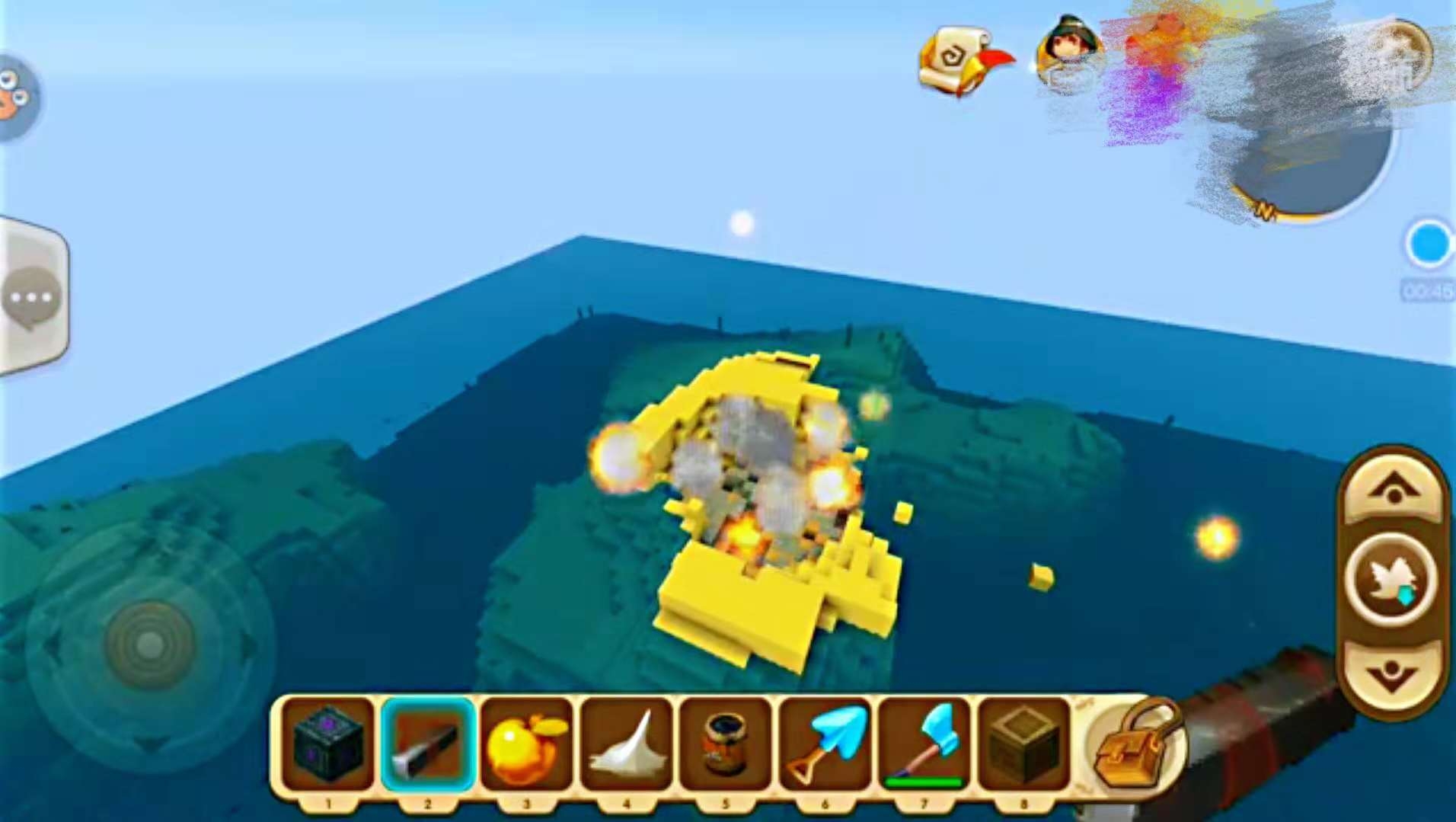 迷你世界：“炭黑*药炸**桶”能轻松炸平一座小岛！轻松秒杀远古巨人