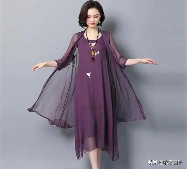 妈妈时尚显瘦连衣裙推荐,50-60岁妈妈高档妈妈装连衣裙