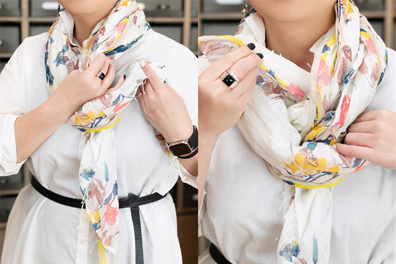 冬季围巾的潮流戴法,围巾冬季慵懒风韩系怎么戴