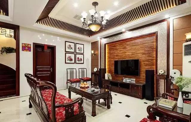 最简单大气的中式电视背景墙,客厅中式风格背景墙图片