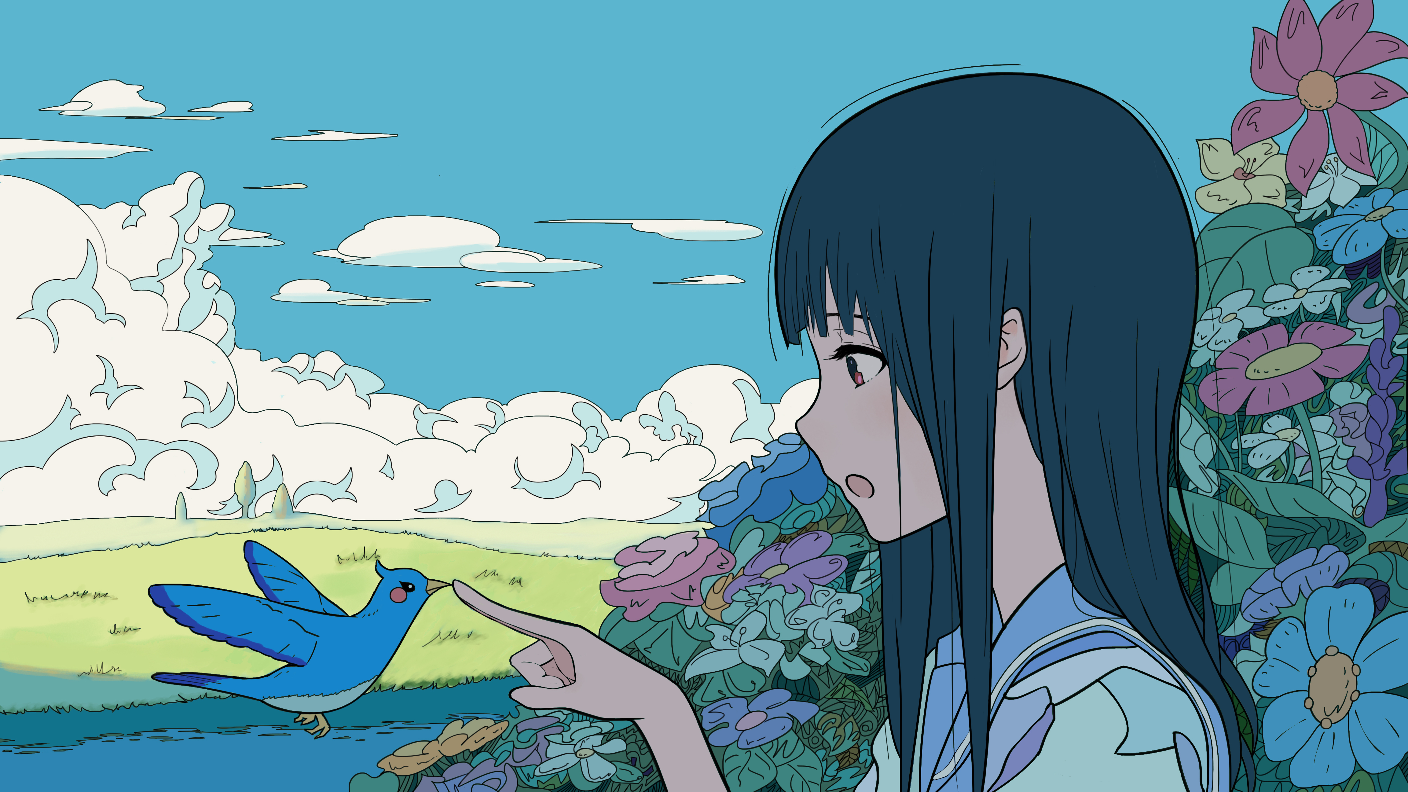 桌面壁纸中国风动漫剑客美女,电脑桌面壁纸动漫狐狸高清全屏