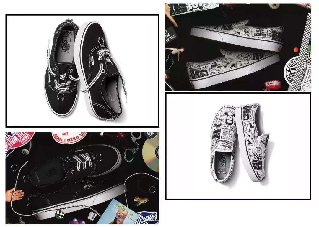 vans新款联名腰果花,vans黑白联名