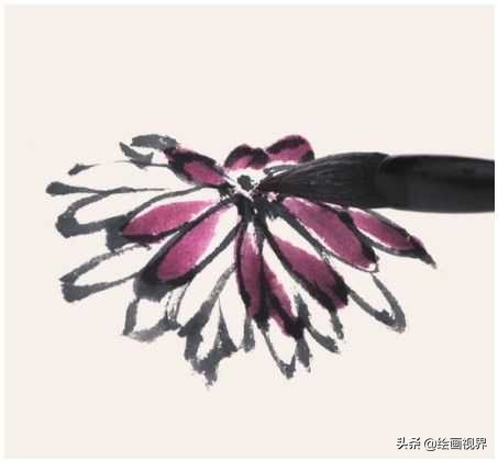 菊花花头国画画法和步骤,菊花花头写意画法教程
