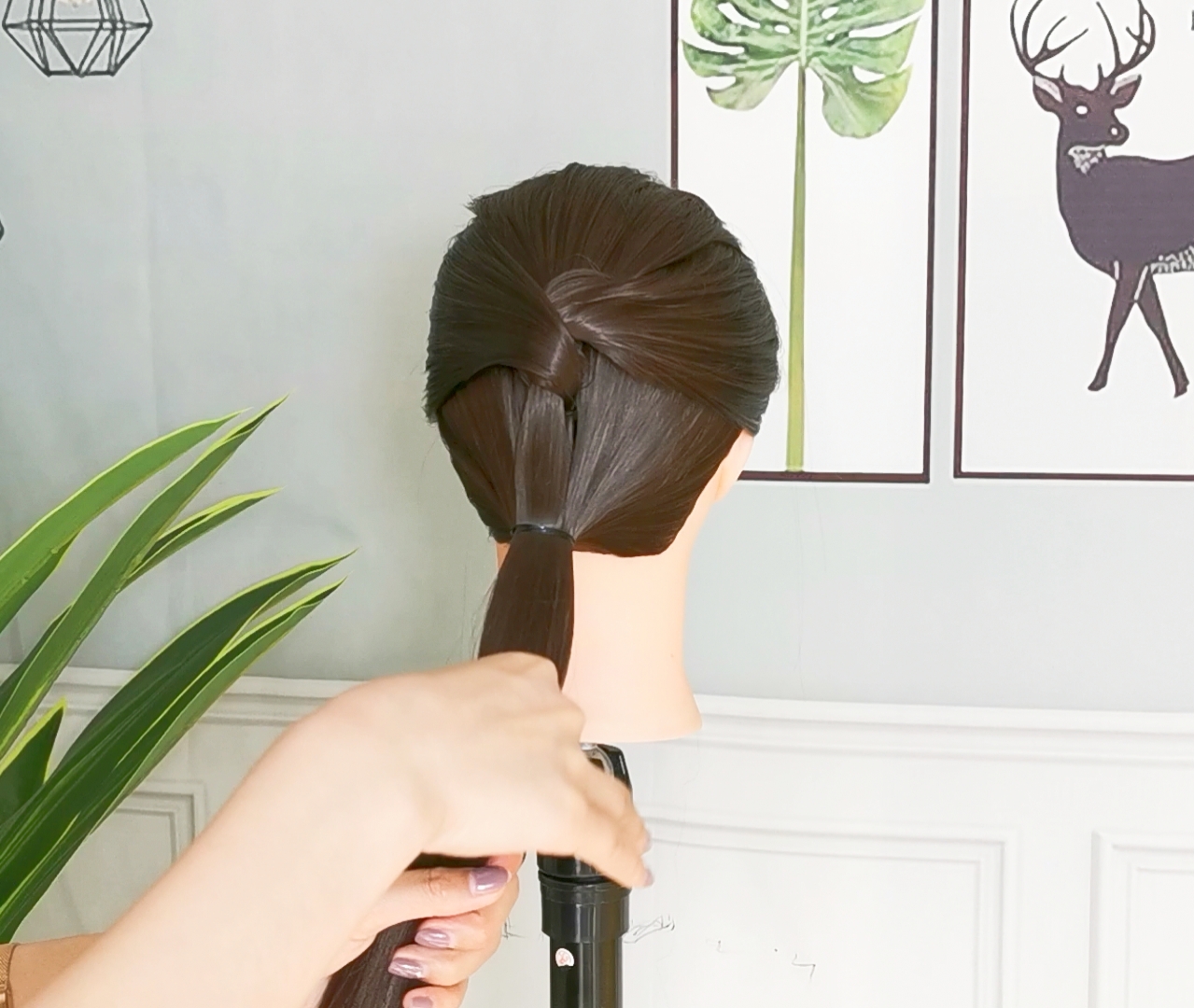 简单编发中短发旗袍,旗袍裙小童编发