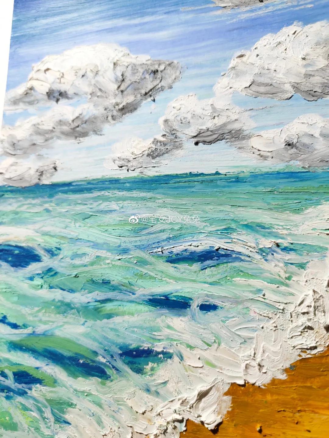 简单又好看的重彩油画棒作品,美到极致的风格绘画