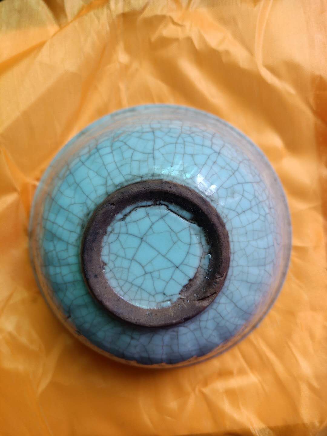 清明天青釉花口碗,精品推荐天青釉暗花碗