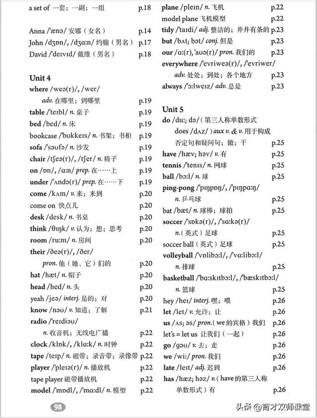 七年级上册英语starterunit3,背初一英语上册第一单元单词技巧
