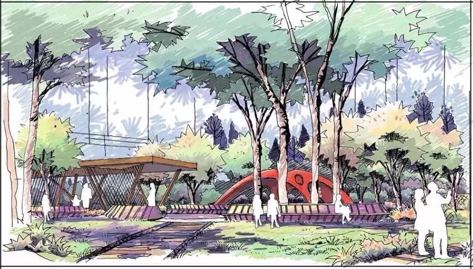 手绘效果图设计详解,干货五幅景观手绘效果图步骤图解