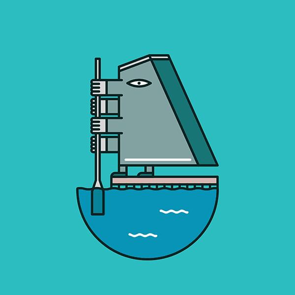 重庆城市旅游地标插画设计,展览设计灵感建筑插画作品