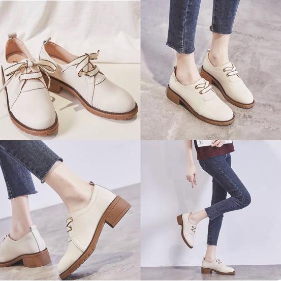 高跟鞋不累脚春季百搭显瘦,高跟鞋英伦风小皮鞋