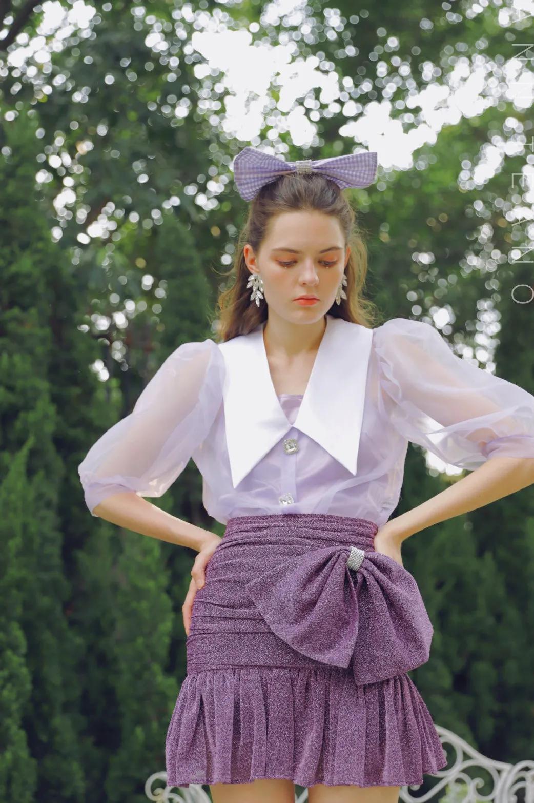 最火的泡泡袖上衣穿搭秋冬,夏天泡泡袖设计感小众上衣