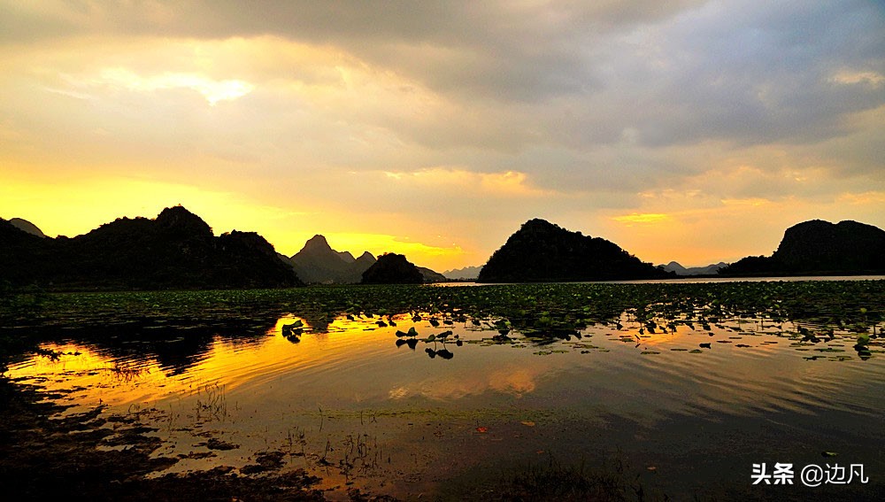 邂逅最美山水田园,春游邂逅一场完美的日落