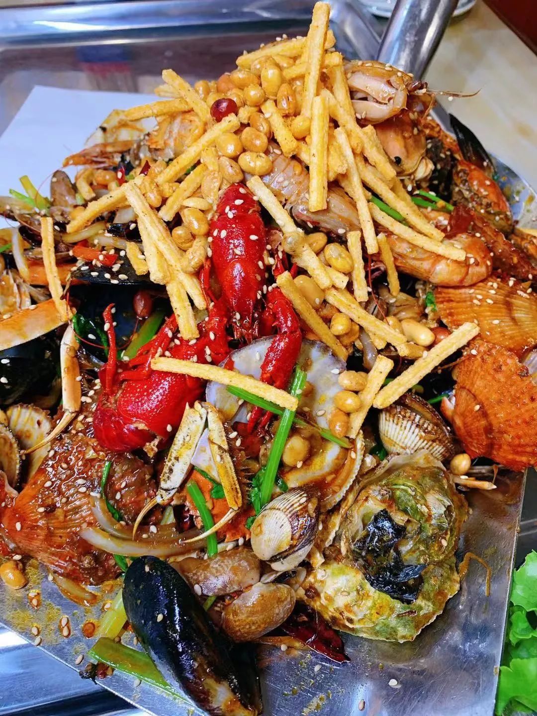 网红海鲜大铁锹在什么地方,网红大铁锹海鲜酱料