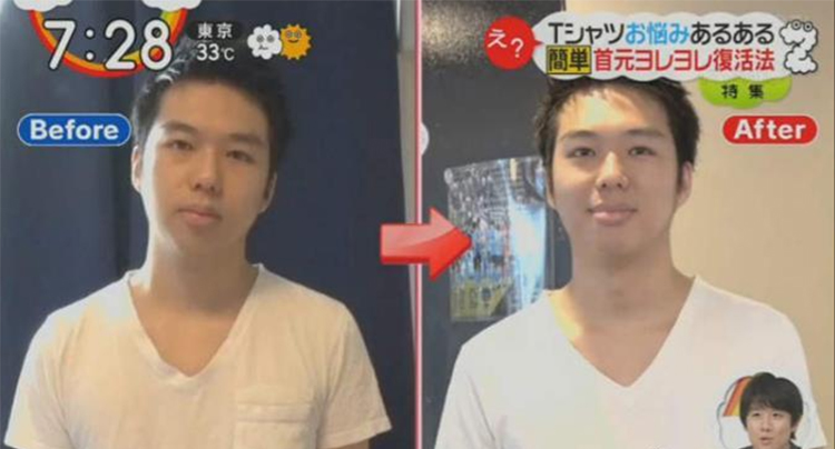 t恤领口变形怎么穿,t恤领口变成波浪形真尴尬