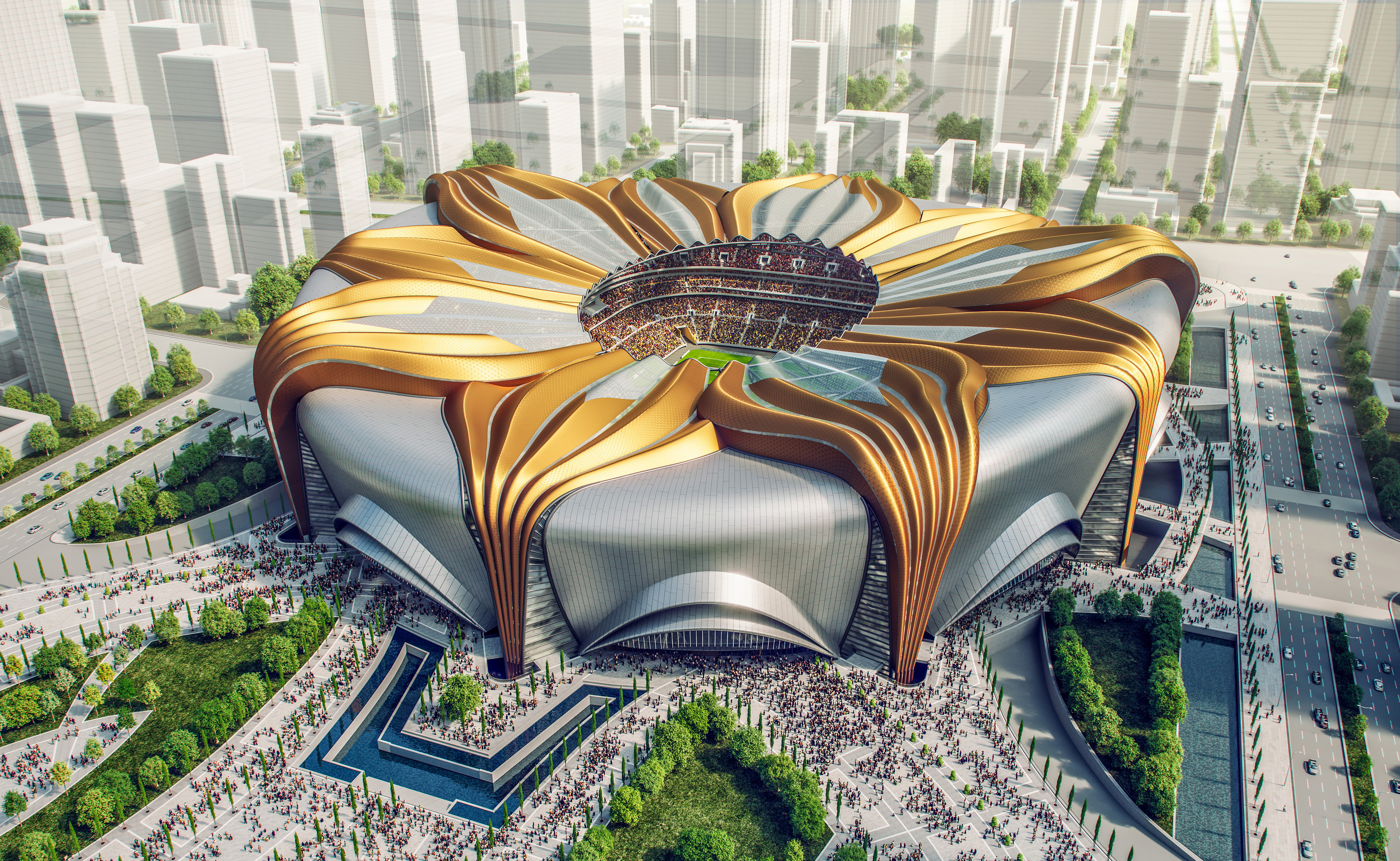 恒大再建两座8万人球场谁用,恒大10万人足球场设计