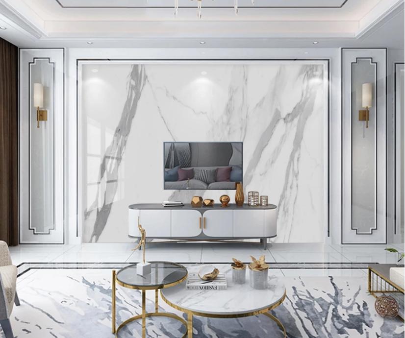 电视背景墙是贴石材还是瓷砖呢,现在最流行的瓷砖电视背景墙