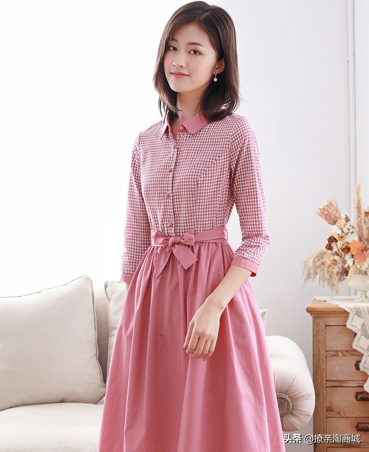 新款连衣裙女夏衬衫裙,2019冬款碎花连衣裙女