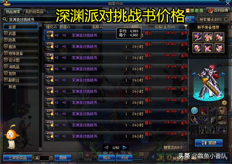 dnf深渊攻略通关方法和装备推荐,dnf新号100装备攻略