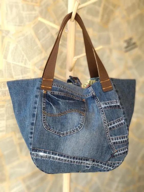 牛仔裤旧了千万别扔,牛仔裤不要扔diy牛仔包颜值很高