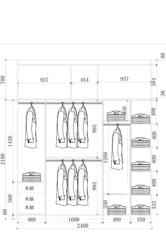 1.3米衣柜格局设计图,1米3衣柜布局设计