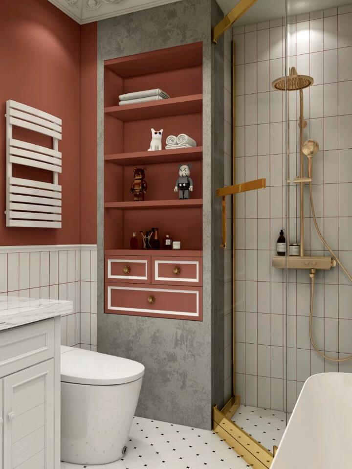 复古浴室装修风格3平米,复古简约装修浴室