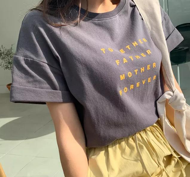 韩版时尚印花短袖t恤女装2022夏,韩版时尚潮流女装夏宽松版t恤