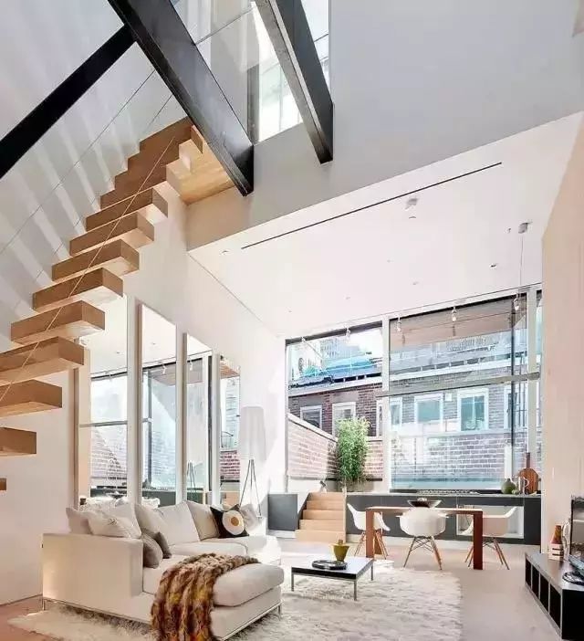 新中式挑空客厅极简风格,意式极简挑空客厅效果图