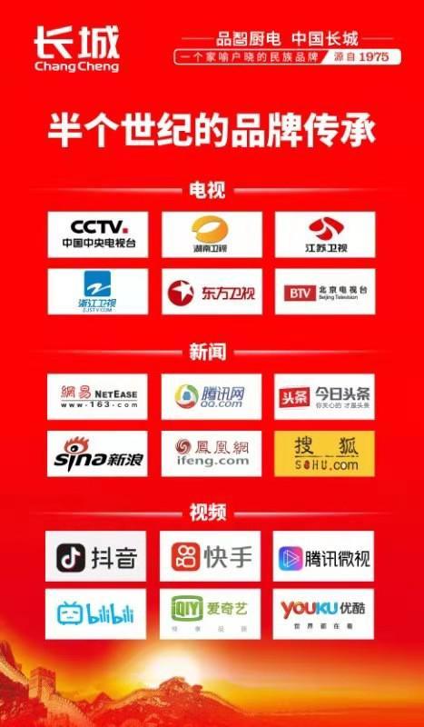 长城电器品牌一览表,长城央视广告