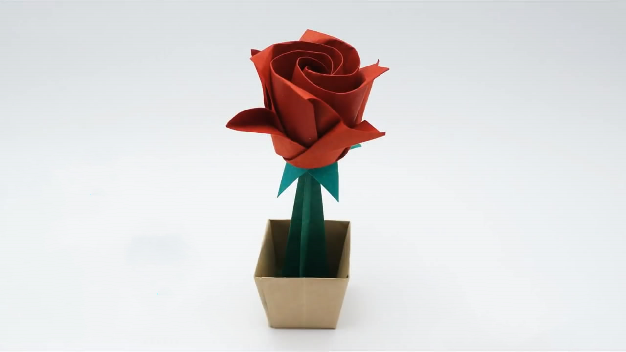 玫瑰花折纸图解教程,折纸玫瑰花步骤图解简单易懂